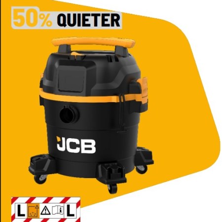JCB 230V 34L L-Class Silent Wet and Dry Vacuum